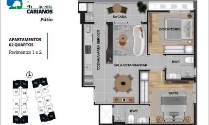 Apartamento com 2 quartos à venda na Avenida Deputado Diomício Freitas, 95, Carianos, Florianópolis