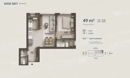 Apartamento com 1 quarto à venda na Rua Eugênio Raulino Koerich, 100, Campinas, São José