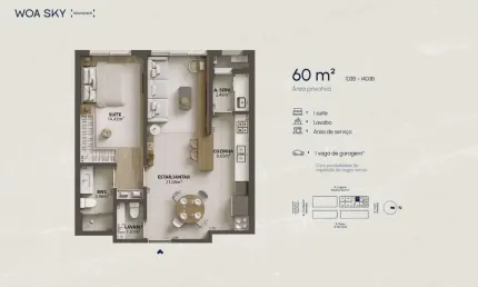 Apartamento com 1 quarto à venda na Rua Eugênio Raulino Koerich, 100, Campinas, São José