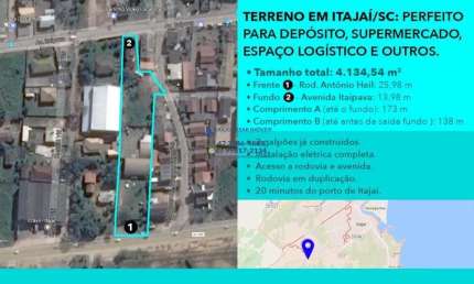 Terreno Comercial Rodovia Antonio Heill Itaipava Itajai SC
