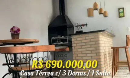 CASA 160M² C/ 3 DORMS / 3 SUITES + AREA GOURMET- JARDIM BRASIL - ITUPEVA -SP