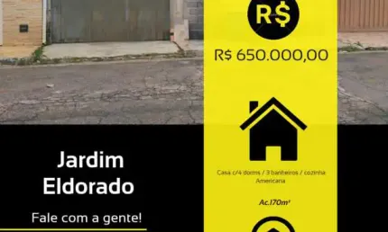 Casa 4 dorms / 1 suíte /cozinha americana /6 vagas. loc. jardim eldorado, jundiaí-sp