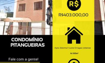 Apto 3 dorms /1 suíte/2 vagas cobertas.  Loc. Condomínio Pitangueiras, Jundiaí-SP