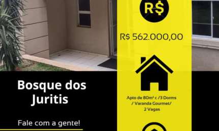 Apto c/ 3 dorms/ varanda Gourmet/ 2 vagas . Bosque dos Juritis. Jundiaí-SP