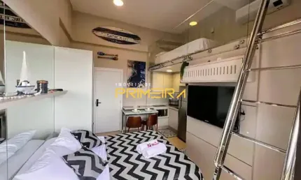 Eco smart - Studio duplex no Ecoville totalmente mobiliado Andar Alto e Sacada com churrasqueira