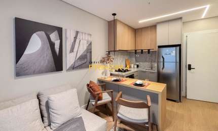 Ed Temple Batel - Apto 1 quarto  mobiliado e decorado 35m² privativos com sacada
