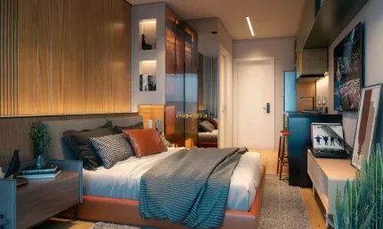 Gadens Mora - Studio 19.36m2 com vaga de garagem no Centro