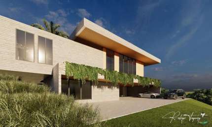 Casa moderna em construção no Aldeia do Vale com 4 suítes, elevador panorâmico e lazer completo