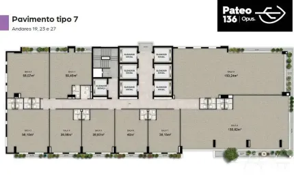 Pateo 136 Opus – Sala Comercial no Setor Marista com 50 m² e alto padrão corporativo
