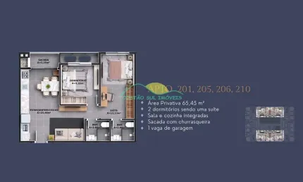 Apartamento com 1 quarto à venda na Rua Cedro Rosa do Sul, 1, Ribeirão da Ilha, Florianópolis