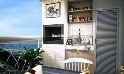 Apto de 2 dorm c/ suíte, vista mar, 73,65 m² de área útil, 70 metros da praia. bairro: maracanã.