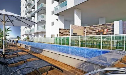 Apto de 2 dorm sendo 2 suítes, 2 vagas, frente mar, 91,54 de área útil. bairro: jardim real.