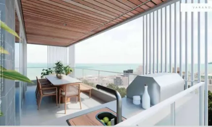 Apto de 3 dorm, sendo 3 suítes, VISTA MAR, sacada, 2 VAGAS PRIVATIVAS, 150,66 m² de área útil. Bairro: FORTE.