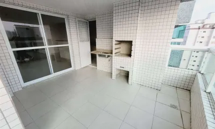 Apto de 3 dorm c/2 suítes, sacada gourmet, 100 metros da praia. 139 m² de área útil. bairro; guilhermina.