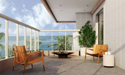 Apto de 2 dorm c/ suíte, frente mar, 73,98 m² de área útil. bairro: jardim real.