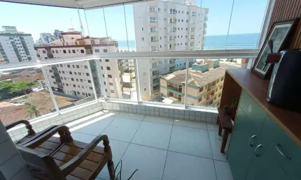 Apto 2 dorms c/1 suíte, 2 vagas, sacada,72 m² de área útil, vista mar. bairro: caiçara.