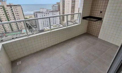 Apto de 1 dorm com vista mar, ampla sacada, 49 m² de área úitl. bairro: aviação.