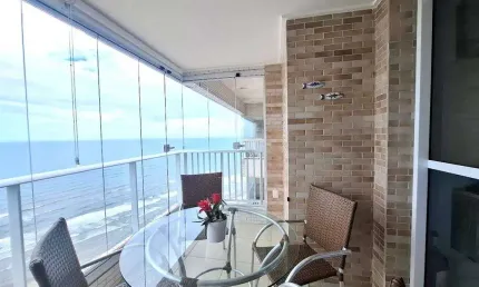 Apto de 2 dorm c/ suíte, vista mar, 70 m² de área úitl. bairro: mirim.