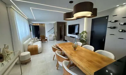 Sobrado de 3 dorm sendo  3 suítes,  c/ piscina, 141  m² de área útil. bairro:  guilhermina.
