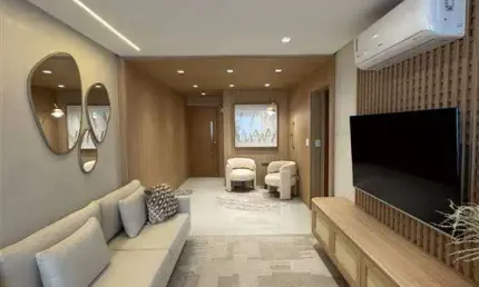 Apto de 2 Dorm c/ 2 SUÍTES, 2 VAGAS, 87 m² de área útil. BAIRRO: CANTO DO FORTE.