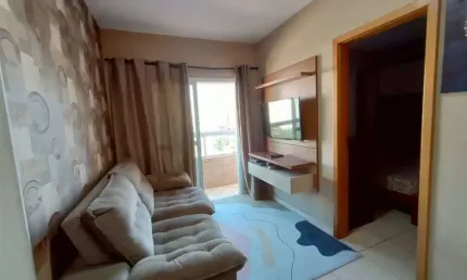 Apto de 1 Dorm,  C/ SACADA, mobiliado, 38 m² de área úitl. BAIRRO: AVIAÇÃO.