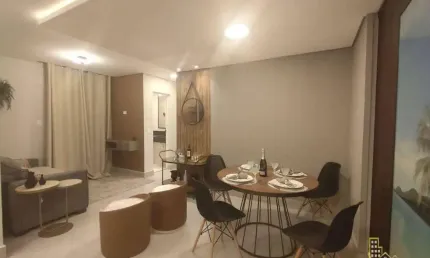 Apartamento semi mobiliado com 2 dormitórios à venda, 56 m² por r$ 340.000,00 - jardim dos pássaros - guarujá/sp