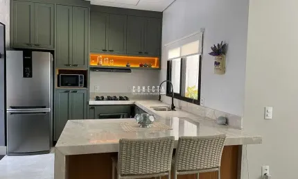 Casa Térrea em Indaiatuba, Condomínio Gran Reserve, 3 suítes - 140 m²