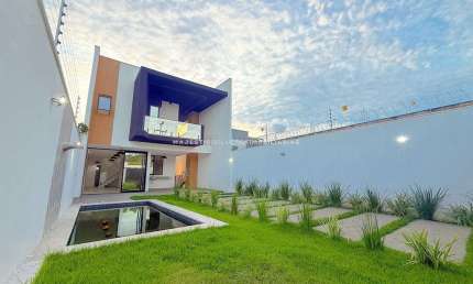 Casa Alto Padrão a 50m da MA-203 no Araçagy – 4 Suítes, Piscina e Área Gourmet