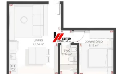 Apartamento 1 Dormitório à Venda no Teahupoo Santa Mônica
