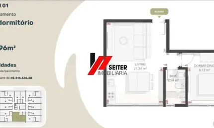 Apartamento com 1 dormitório a venda no teahupoo santa mônica
