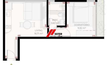 Apartamento à venda com 1 dormitório no Teahupoo Santa Mônica