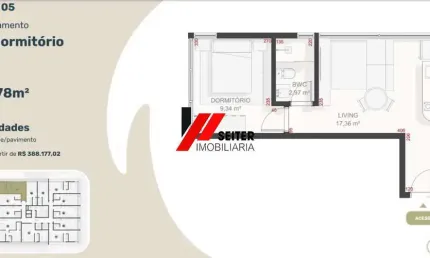 Apartamento de 1 dormitório à venda no Teahupoo Santa Mônica Florianópolis