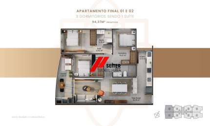 Excelente apartamento a venda no Jardim do Oriente com 3 dormitórios.