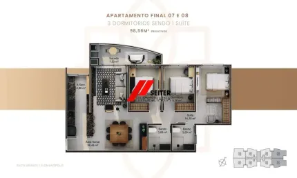 Apartamento a venda no Jardim do Oriente com 3 dormitórios.