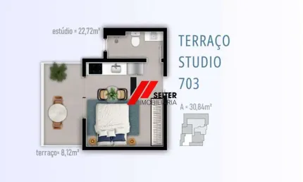 Studio cobertura à venda no bairro trindade em florianópolis.