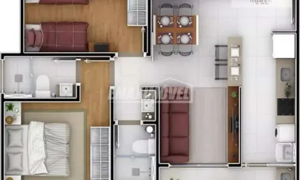 Apartamento com 2 quartos à venda na Rua Antonio Perez Hernandez, Torre 3 - Africa, 333, Parque Campolim, Sorocaba