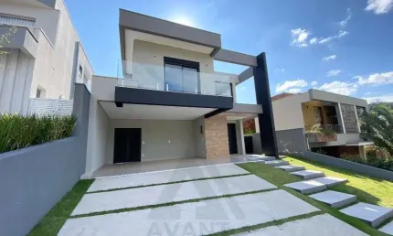 Casa de alto padrão em condomínio na Reserva dos Vinhedos, Louveira-SP: 3 quartos, 3 suítes, 2 salas, 5 banheiros, 4 vagas de garagem, 480m².
