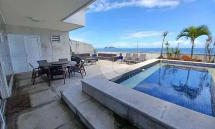 Cobertura duplex reformada frontal mar na orla da praia da barra da tijuca, próximo ao jardim oceânico e praça do ó. posto 3. barra da tijuca/rj.