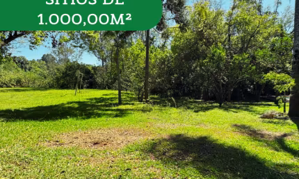 Sítio de 1.000,00m² em condomínio fechado, apenas 3KM do asfalto, na parada 121 da ERS020