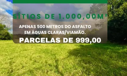 Sítios de 1.000,00 m² em condomínio fechado, apenas 500 metros do asfalto, ao lado da Ambev