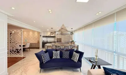Magnifico apartamento finamente decorado 3 quartos, 3 suítes, 4 vagas 202m2