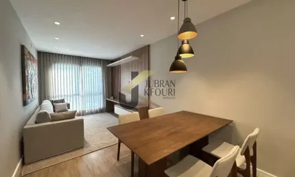 Apartamento novo e mobiliado à venda no Parque Nova Campinas, com 2 suítes, lazer comum  e 2 garagens.