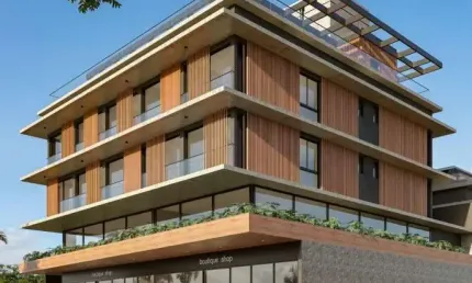 Loft com mezanino e pé direito duplo, com 67 m² e uma vaga de garagem