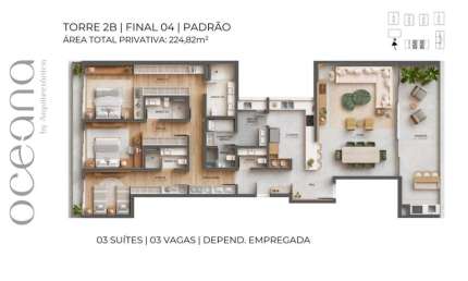 Apartamento com 3 quartos à venda na Rua César Nascimento, --, Jurerê, Florianópolis