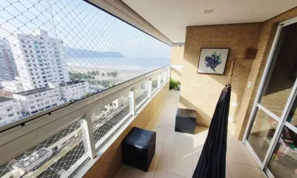 Loucura, loucura. excelente apartamento no boqueirão em praia grande, a cerca de 80 metros do mar, com vista mar, semi mobiliado, de 02 suítes.