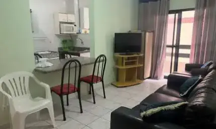 LOUCURA, LOUCURA. Excelente apartamento na Vila Caiçara, todo mobiliado, de 02 dormitórios.