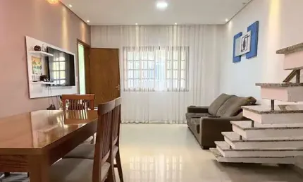 Sobrado em condominio fechado 3 dormitórios sendo 1 suíte 127 m²  r$750 mil -  parque são vicente - mauá/sp