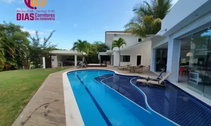 Vendo Linda casa Dúplex com 2 lotes em Alphaville Litoral Norte com clube com piscina  privativa  Campo de futebol  com 4 suítes