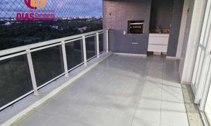 Vendo em exclusividade Apartamento com 134m2, nascente andar alto, varanda gourmet com Churrasqueira, 3/4 suíte, dependência de empregada, 2 vagas, 01 depósito no greenville - Patamares/SSA/BA.