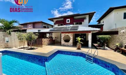 Vendo em exclusividade Linda Casa com 4/4 suítes, piscina privativa, garagem, Jardim em condomínio fechado em Patamares, Salvador-BA